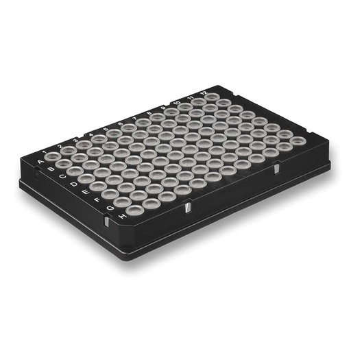 [GEN - AV BF-1002] B-Frame Rigid 96w PCR Plate, Fully Skirted, H1 notch, Low Profile, White