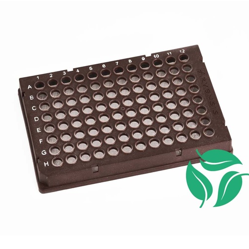 [GEN - AV BF-1022] B-Frame Rigid 96w PCR Plate, Semi-Skirted, H12 notch, Roche style, Low Profile, White