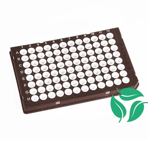 [GEN - AV BF-1032] B-Frame Rigid 96w PCR Plate, Semi-Skirted, H1 notch, Universal style, White