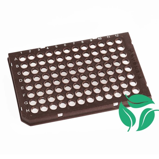 [GEN - AV BF-1041] B-Frame Rigid 96w PCR Plate, Semi-Skirted, A12 notch, ABI style, Clear